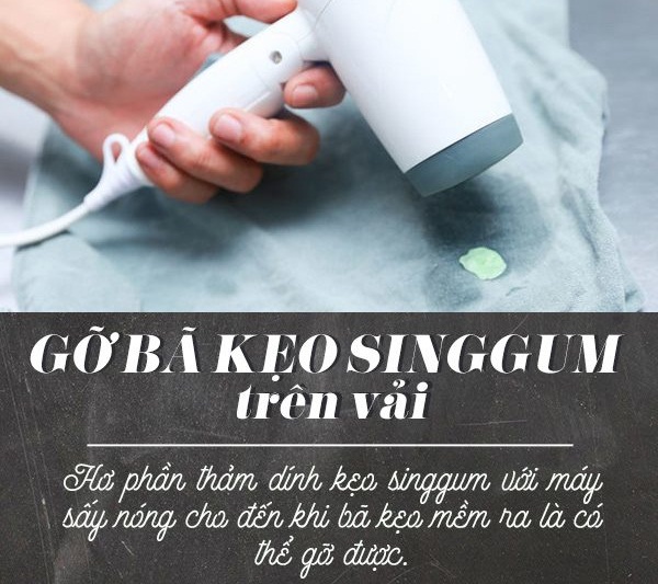 Có lỡ để dính bã kẹo cao su thì cũng không phải lo