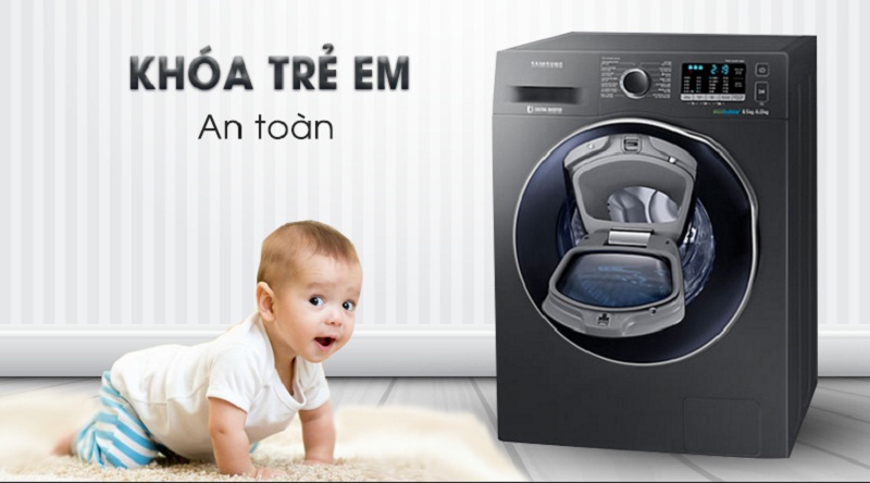 Máy giặt Samsung lồng ngang trở nên an toàn hơn với chức năng khóa trẻ em