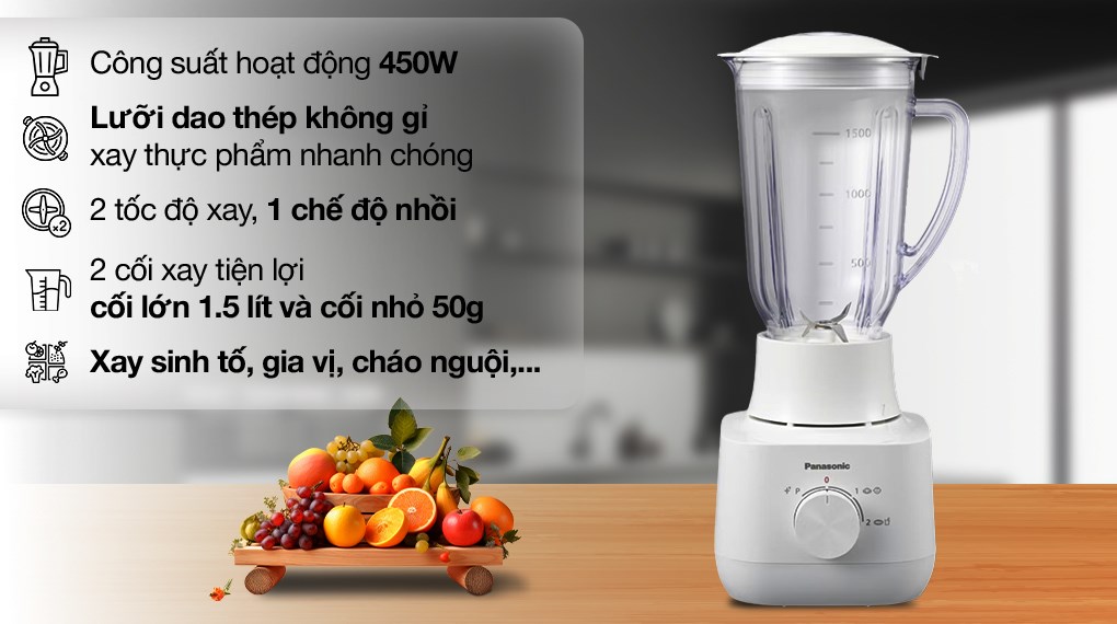 Máy xay sinh tố Panasonic MX-EP5111WRA 1.5 lít – Thiết kế tinh tế, tiện dụng cho gia đình