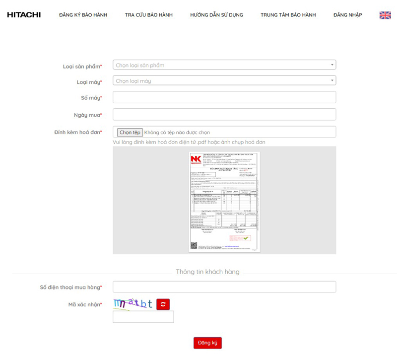 Bước 1: Truy cập trang web đăng ký bảo hành
