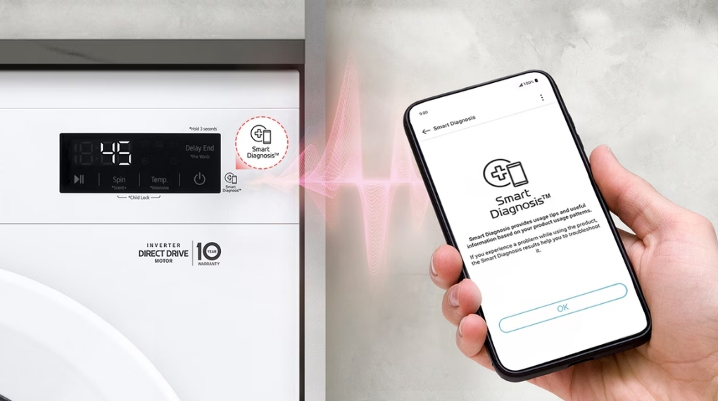 Tiện ích thông minh trên Máy giặt LG FB1209S5W giá rẻ – An toàn và dễ dàng sử dụng