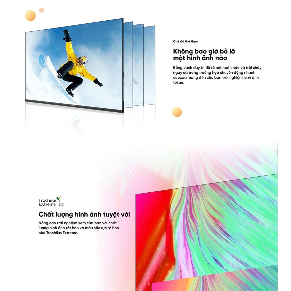 Chất lượng hiển thị vượt trội trên Tivi Coocaa