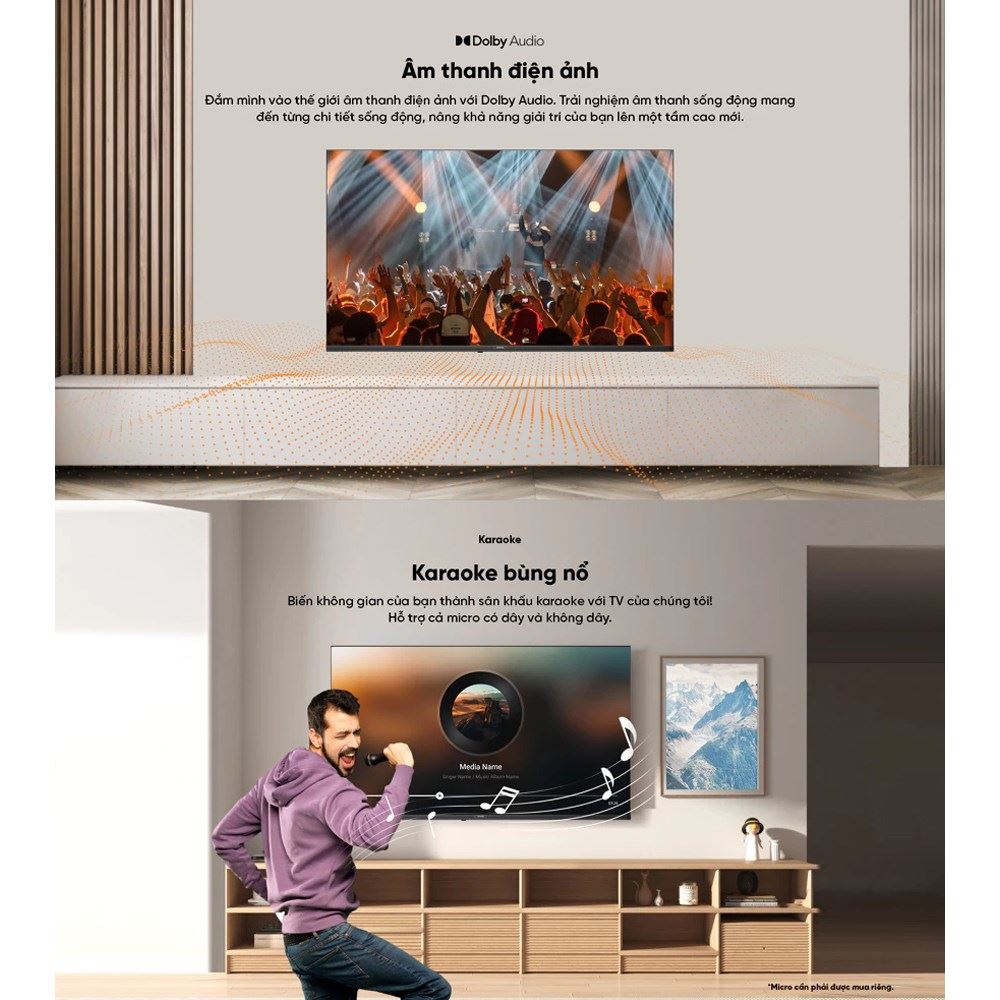 Âm thanh sống động trên Smart Tivi Coocaa 43S3U+