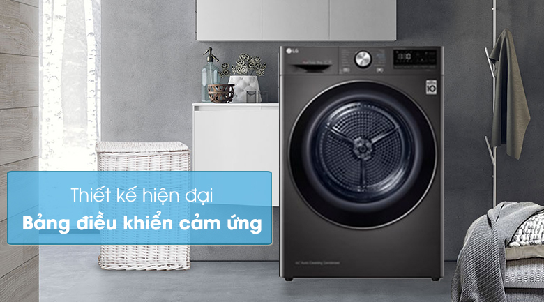 Thiết kế sang trọng của Máy sấy bơm nhiệt LG DVHP09B 9 Kg