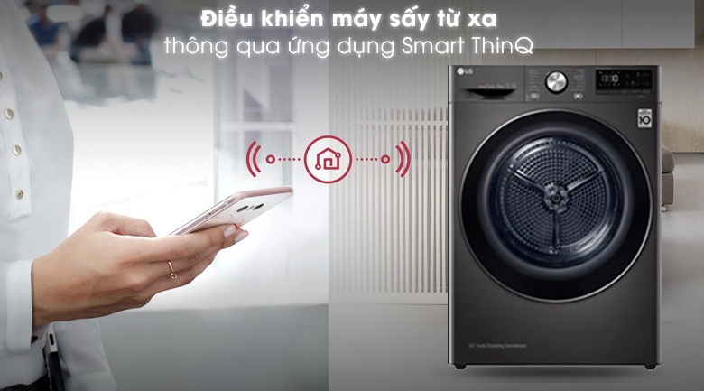 Điều khiển thông minh trên Máy sấy bơm nhiệt LG giá rẻ