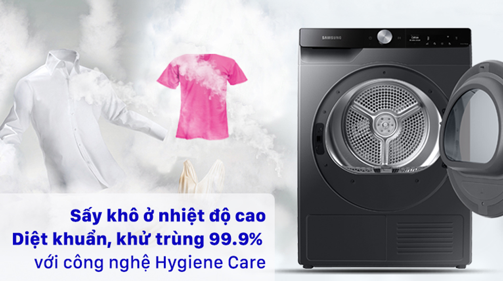 Công nghệ Hygiene Care trên Máy sấy bơm nhiệt Samsung DV90T7240BB/SV