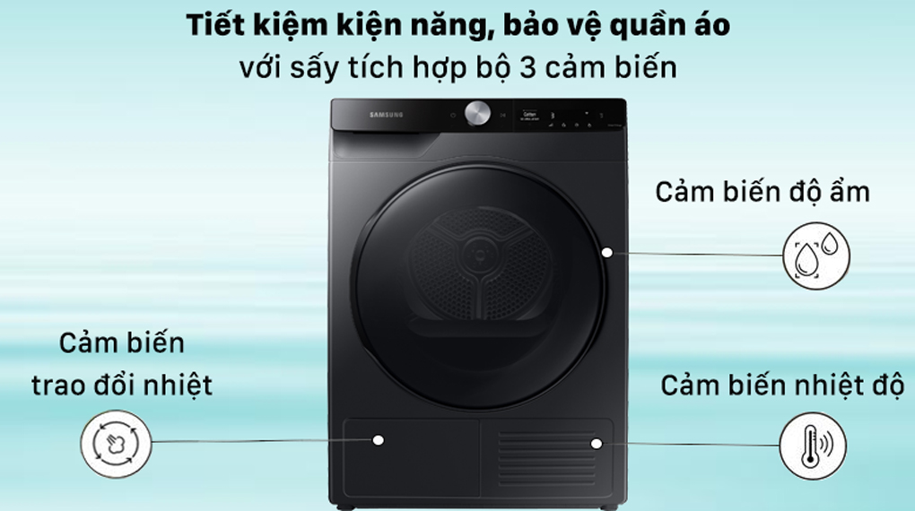 Bộ 3 cảm biến Optimal Dry trên mua máy sấy quần áo Samsung chính hãng giá rẻ