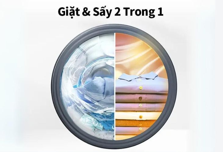 Máy giặt Hisense giặt sấy tích hợp 2 chức năng giặt và sấy trong cùng một thiết bị