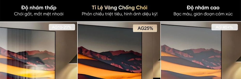 Lớp phủ chống chói V-Free Matte Layer trên Tivi Coocaa cho hình ảnh rõ nét, dễ chịu cho mắt