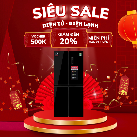 Tủ lạnh Sharp SJ-FX420VG-BK inverter 362 lít