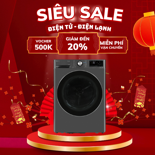 Máy sấy bơm nhiệt LG DVHP50B inverter 10.5 kg