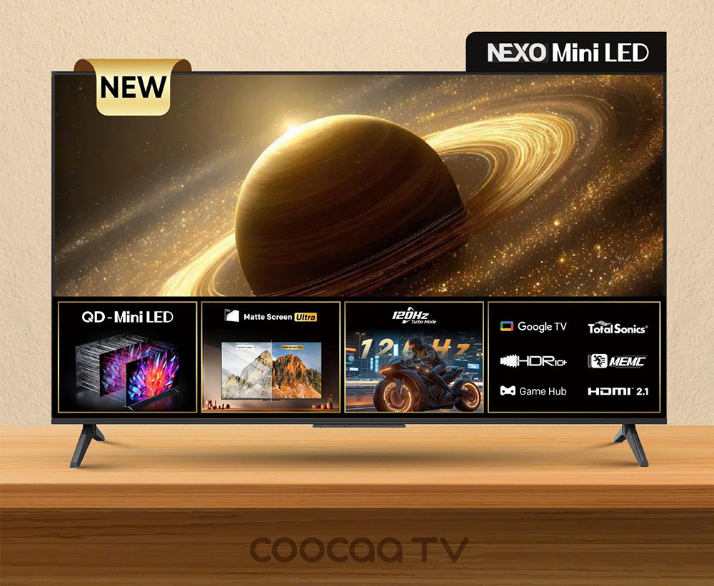 Google Tivi QD-MiniLED Coocaa 55V75 55 inch 4K – Giải pháp xem thoải mái đón Tết Bính Ngọ 2026