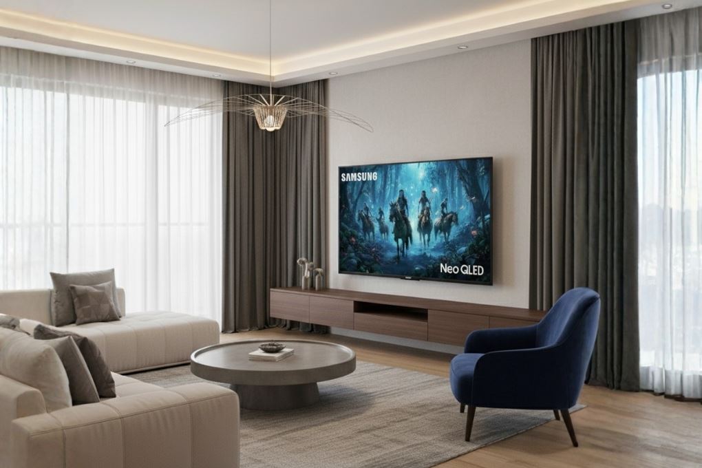 Kích thước 55 inch lý tưởng cho không gian sống cùng Tivi Samsung